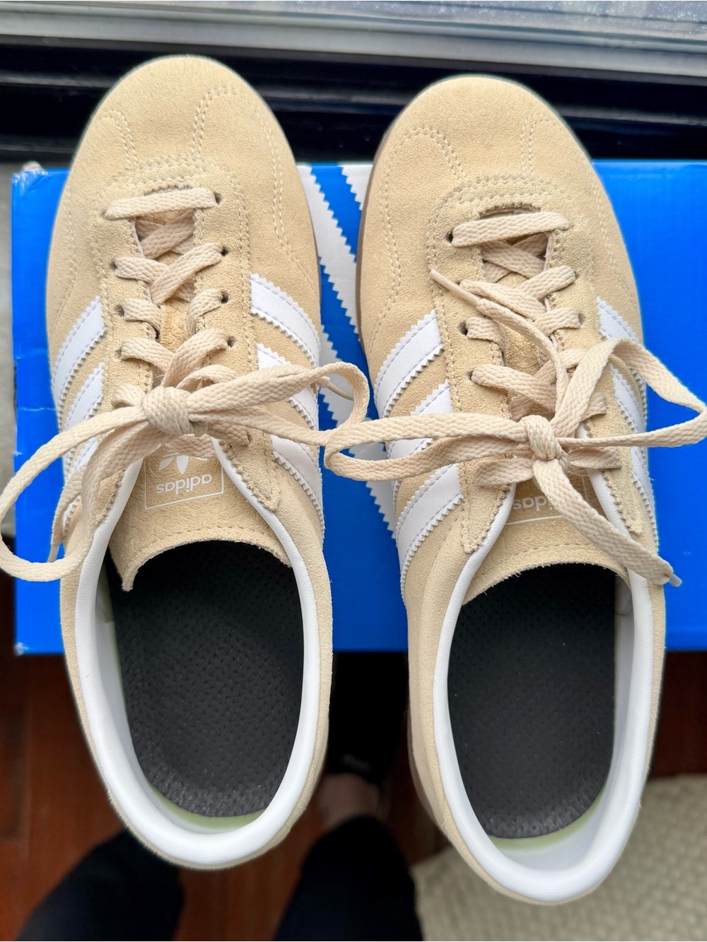 adidas Tan and White Suede Gazelle-Inspired Sneakers